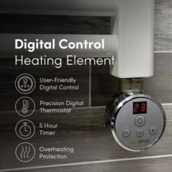 Ecostrad Fina-E Thermostatic Electric Towel Rail - White 200w (400 X 700mm) -Astral Moda Shop white digital usp 1 1