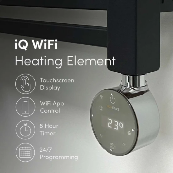 Ecostrad Fina-E IQ WiFi Electric Towel Rail - Anthracite 200w (500 X 800mm) 6 Ecostrad Fina-E IQ WiFi Electric Towel Rail - Anthracite 200w (500 X 800mm) - Image 4