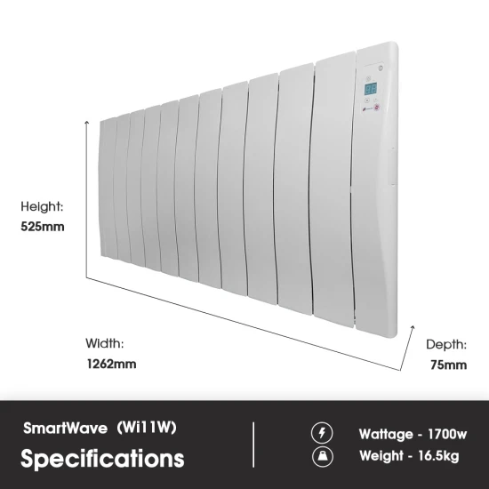 Haverland Wi11 SmartWave Self-Programming Electric Radiator - 1700W 5 Haverland Wi11 SmartWave Self-Programming Electric Radiator - 1700W - Image 3