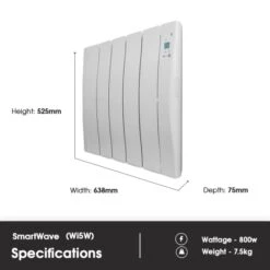 Haverland Wi5 SmartWave Self-Programming Electric Radiator - 800W -Astral Moda Shop wiw5 dimensions